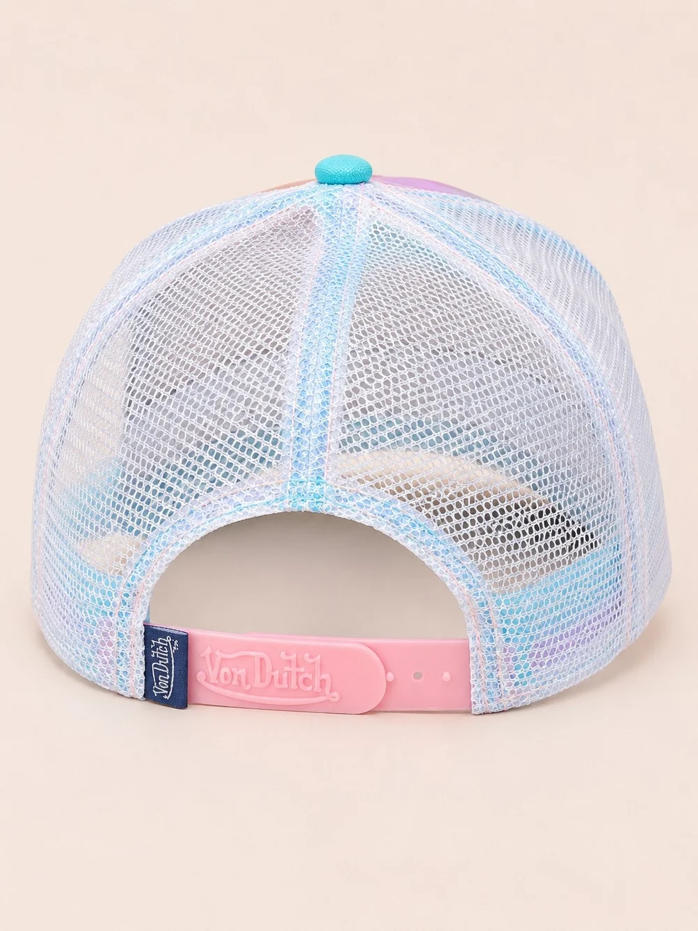🆕️NWT Von Dutch Holographic Trucker Hat Blue Pink Mesh Snapback Y2K Rare